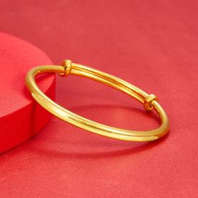 【限时克减150元】足金999.9 (面宽约4.2-4.6mm)空心手镯光面推拉手镯光圈推拉手镯素圈推拉手镯圆管推拉手镯(HWSZ00001-01)（预售产品下单后不退款不退货不换货不补差价）