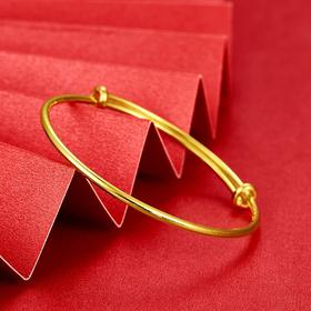 【限时克减128元】足金999.9 #儿童/宝宝 实心同宽推拉BB镯宝宝镯童镯（单只）面宽约1.6-1.8mm(TZ00010-01)（预售产品下单后不退款不退货不换货不补差价）