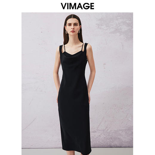 VIMAGE纬漫纪夏季新款显瘦洋气吊带连衣裙V2107709 商品图1