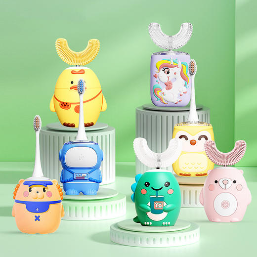 【可爱卡通造型，让宝宝爱上刷牙！】儿童电动牙刷卡通小黄鸭，声波充电式全自动儿童牙刷，专为2-12岁宝宝设计！ 商品图1