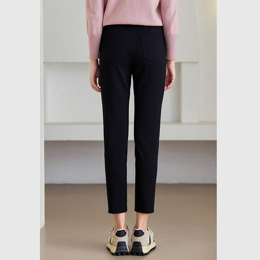 乔万尼磨毛铅笔裤新品显瘦黑色休闲裤ET4F816 商品图4