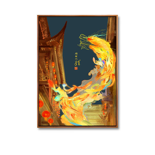 多喜爱数码布艺装饰画 新年特别款 锦鲤化龙cs 商品图4