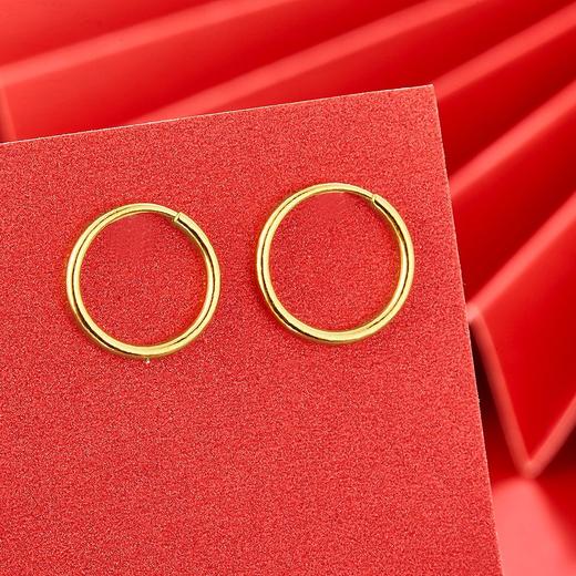 足金999.9 黄金空心光面耳圈(ES00029-06)（预售产品下单后不退款不退货不换货不补差价（预售产品下单后不退款不退货不换货不补差价 商品图0