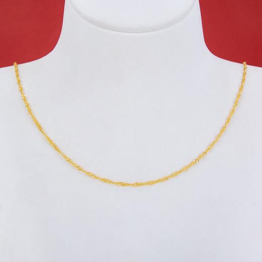 【限时克减150元】足金999.9 水波纹项链(XL00012-01)补差价）补差价）预售产品下单后不退款不退货不换货不补差价 商品图1