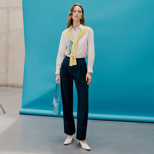 EITIE爱特爱春季新款时尚气质印花衬衫女上衣7309007 商品图1