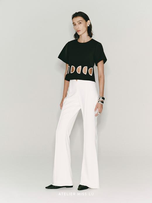 【珍珠小姐】海鸥腰线微喇长裤 商品图1