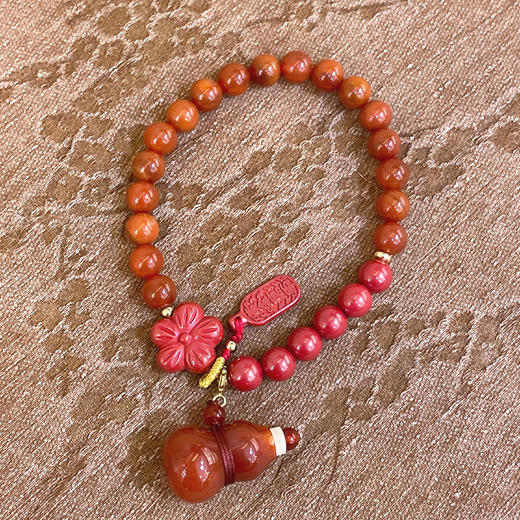 朱砂红玛瑙福禄扩香瓶款单圈手串 新年 九运红火设计 商品图5
