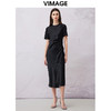 VIMAGE纬漫纪夏季新款时尚纯色气质收腰显瘦法式优雅连衣裙V2107707 商品缩略图1