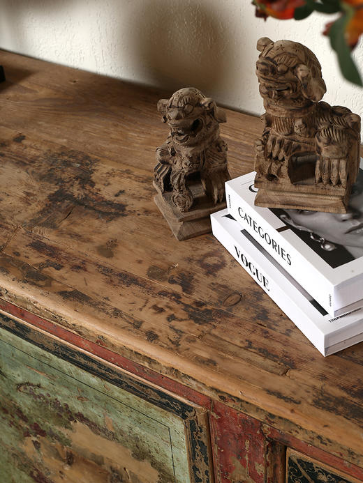 新品中式复古客厅餐边柜实木玄关储物柜收纳置物柜古旧物古典家具 商品图3