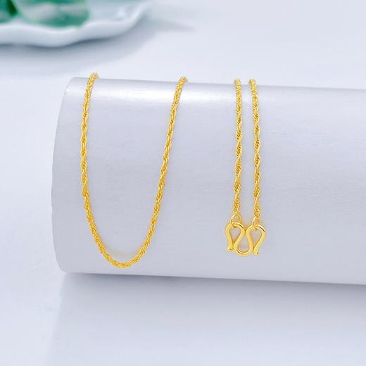 【限时克减150元】足金999.9 仿绳链项链(XL00009-08)补差价）补差价）预售产品下单后不退款不退货不换货不补差价 商品图1