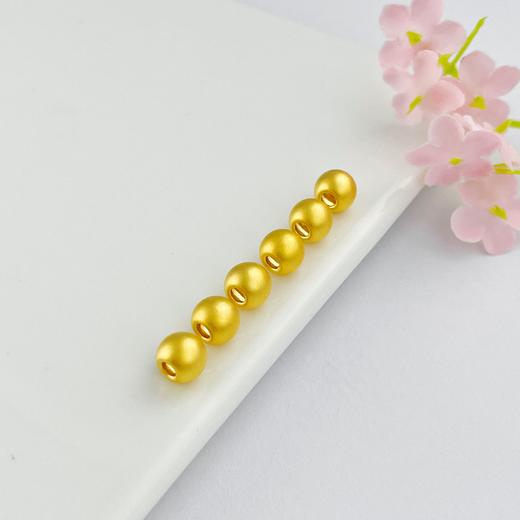 【限时7.5折】【定价黄金】足金 【无字印】3D硬金散珠转运珠6mm古法珠圆珠古法转运珠(V3DSC00237)预售产品下单后不退款不退货不换货不补差价 商品图1