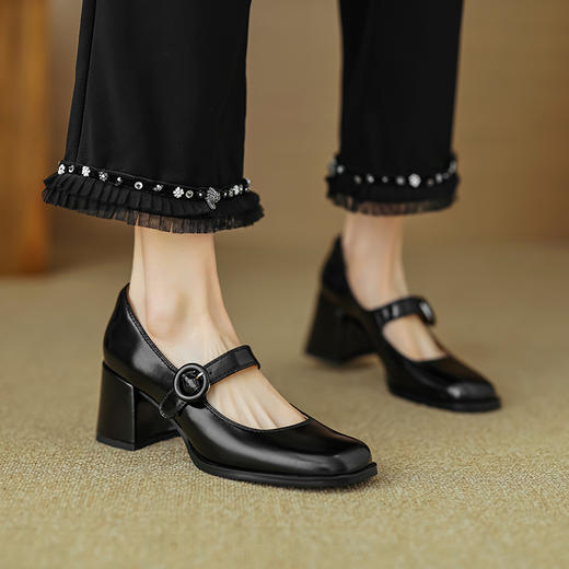 春夏新款，时尚亮面真皮玛丽珍单鞋HB-1031 商品图4