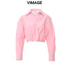 VIMAGE纬漫纪春季新款简约短款衬衫上衣V2109703 商品缩略图5