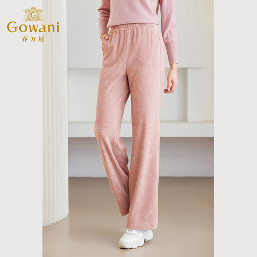 Gowani乔万尼奶油白直筒裤商场同款新品时尚百搭休闲裤ET4F882 商品图2