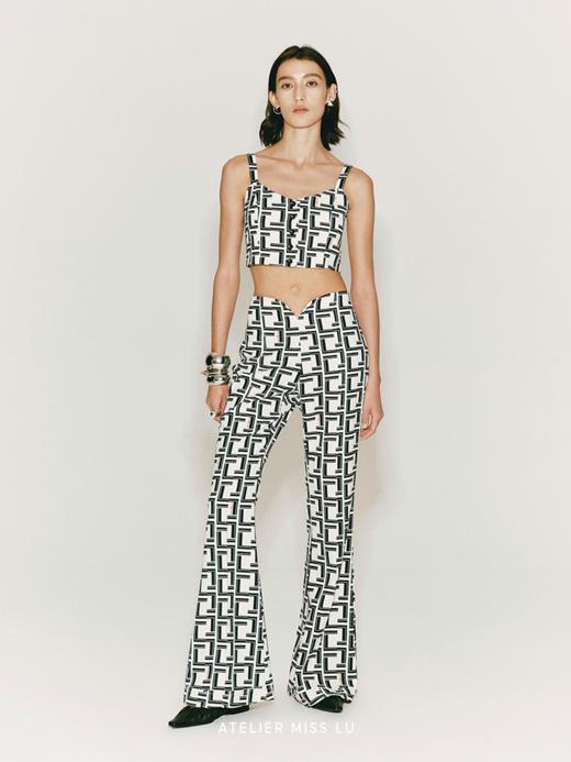 【微醺日】品牌定制字母印花吊带短上衣 商品图0