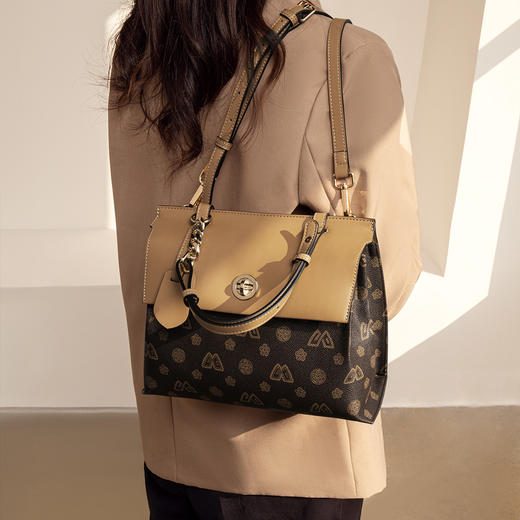 Safiya/索菲娅2024新款英伦大容量托特包百搭手提单肩斜挎包 SF9161033Y 商品图6