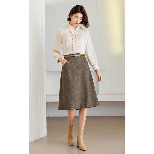 乔万尼绵羊毛半身裙a字版型显瘦百搭ET4D809 商品图1