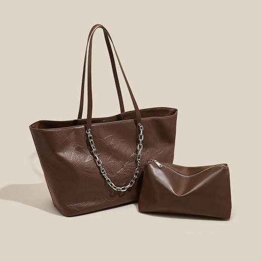 Safiya/索菲娅2024新品头层牛皮新款爆款大容量托特包时尚女士手提单肩斜挎包 SF900575Y 商品图6