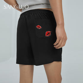 【新品】桑罗真丝睡衣吻系列情侣睡衣睡裤新款哑光男士短裤可外穿