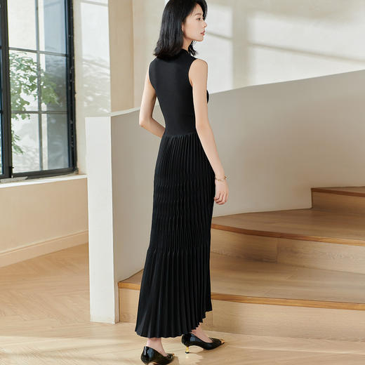 【折纸工艺拼接设计感针织百褶裙】流动的艺术感 折纸工艺 呈现重工奢华之美 休闲韵味与洒脱优雅连衣裙0252 商品图6