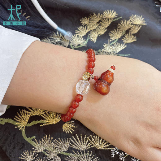 天然红玛瑙福禄扩香瓶款单圈扩香手串链 新年 九运红火设计 大小朋友简约大气款 商品图2
