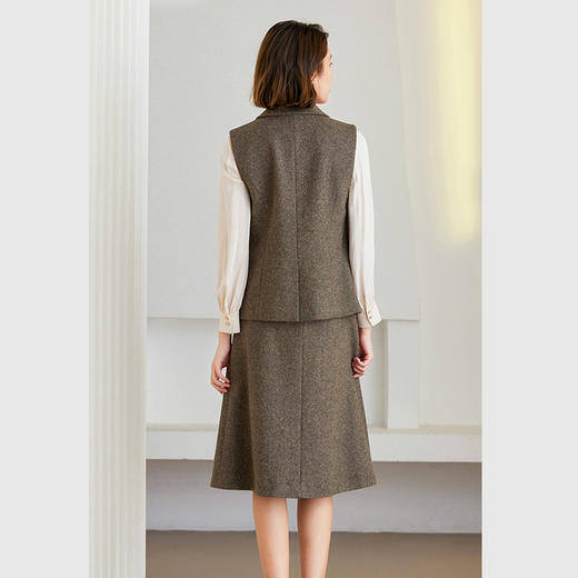 乔万尼绵羊毛马甲英伦风复古设计收腰极简风ET4H818 商品图4