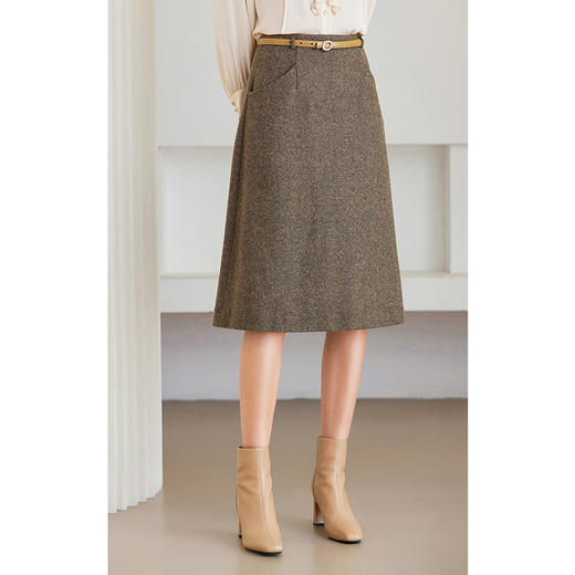 乔万尼绵羊毛半身裙a字版型显瘦百搭ET4D809 商品图3