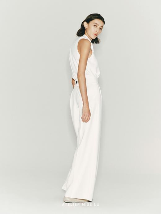 【晨光】无袖削肩交叠裹身直身上衣 商品图2