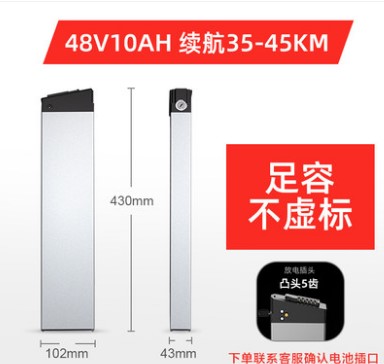 小悠X6  48V10A凸头五齿电池