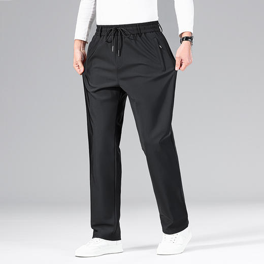 【牛奶丝】【新款DZP】大依优型大码直口休闲裤弹力松紧腰加肥加大宽松舒适运动裤男装裤子长裤 商品图2