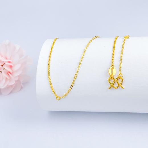 【限时克减150元】足金999 (足金999字印)5G黄金AB链侧身链间十字链项链(5GXL00048)（预售产品下单后不退款不退货不换货不补差价） 商品图0