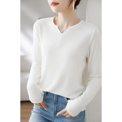 女士圆领羊毛套头衫柔软亲肤手感好[FF24802] 商品图3