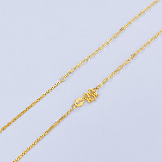 【限时克减150元】足金999 (足金999字印)5G黄金AB链侧身链间十字链项链(5GXL00066)（预售产品下单后不退款不退货不换货不补差价） 商品图0