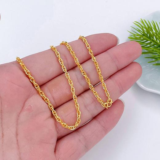 【限时克减150元】足金999.9 绞丝链项链(XL00010-12)补差价）补差价）预售产品下单后不退款不退货不换货不补差价 商品图2