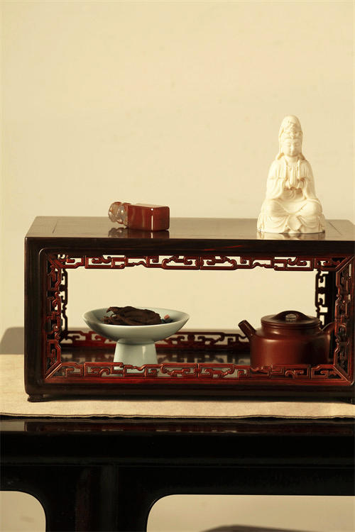 酸枝镶缅花【拐子纹】香几 商品图7