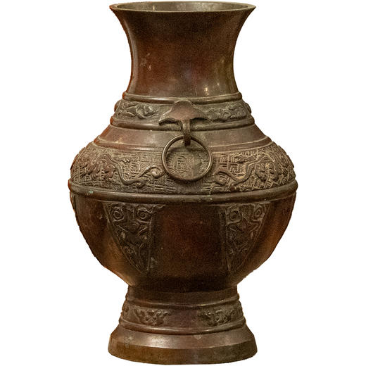 清 铜龙纹双耳赏瓶 商品图5