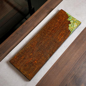 泰山大漆浮雕祥云干泡台漆器茶具大漆手工茶盘中式简约实木干泡茶台