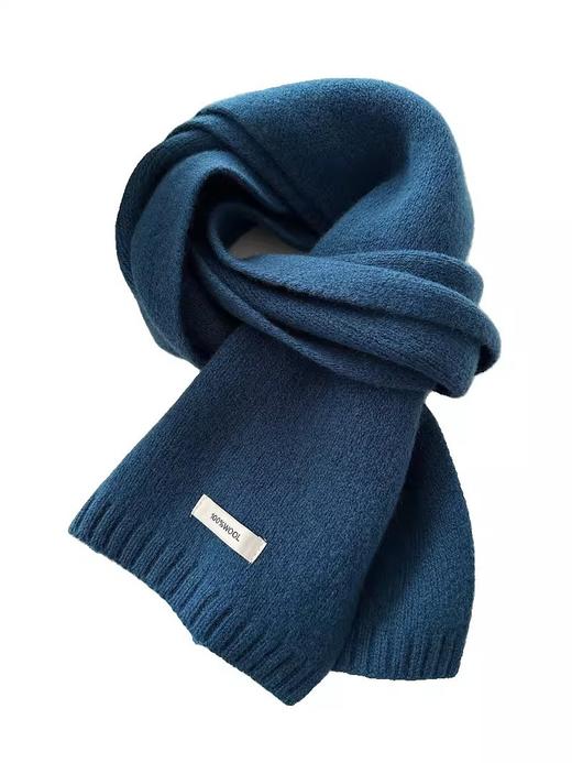 冬季新款【精选澳洲纯绵羊毛100% 羊绒围巾】纯色百搭 男女保暖针织围脖 商品图4