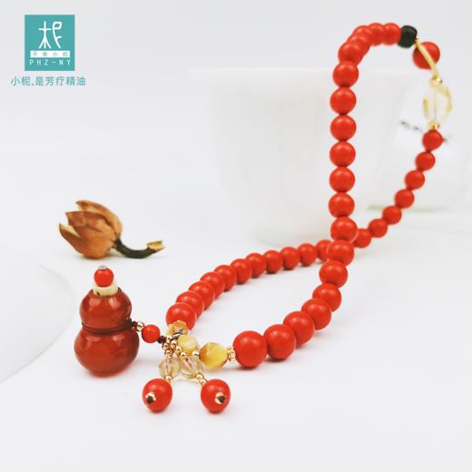 朱砂红玛瑙单圈/两圈扩香手链 帝王砂 福禄葫芦 本命年 新年红 商品图3