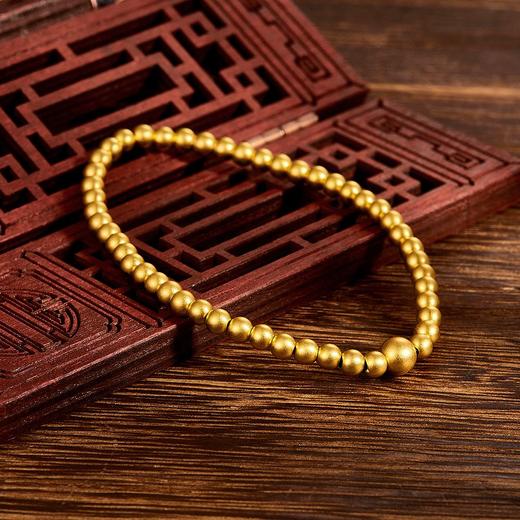 足金999.9 #小红书 古法传承黄金足金小圆珠手串(大珠4.5-5mm，小珠3.5-4mm)（周长约16cm）(GFSCW00006)补差价）预售产品下单后不退款不退货不换货不补差价 商品图1