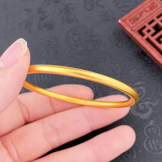 【限时克减150元】足金999.9 【油亮实心】古法传承(面宽约3.6-3.8mm)古法光圈古法素圈固口古法手镯(GFSZW00020-05)（预售产品下单后不退款不退货不换货不补差价） 商品图2
