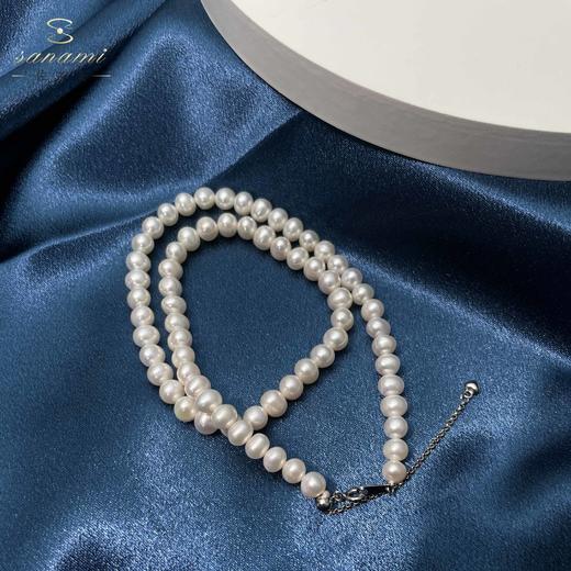 【E】佐奈美（SANAMI）S925银可调节小银球轻奢淡水珍珠项链银Z1T2087SWS 商品图4