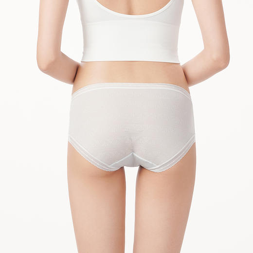 都市丽人基础系列薄透丝滑内裤女提花女士内裤速干中腰平角内裤LK42A1 商品图2