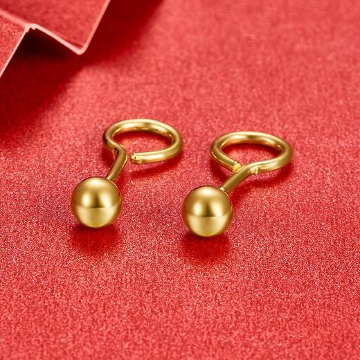 【限时克减128元】足金999.9 空心光珠泡钉（约4mm）耳钉(ES00001-03)（预售产品下单后不退款不退货不换货不补差价 商品图1