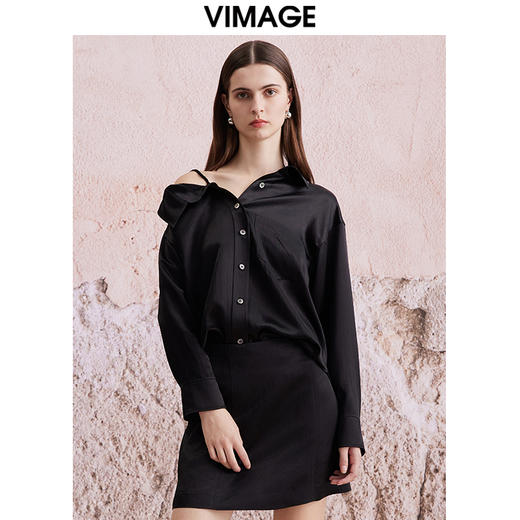 VIMAGE纬漫纪春季新款时尚大方修身显瘦通勤衬衫V2109704 商品图4