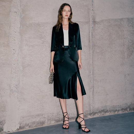 EITIE爱特爱春季新款大气纯色七分袖西装外套女7303011 商品图1