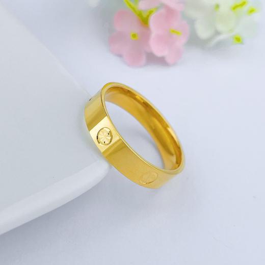 足金999.9 【精品】实心固口螺丝纹圈戒米字纹圈戒（面宽约4.4-4.8mm）(AIJZ00019)（预售产品下单后不退款不退货不换货不补差价（预售产品下单后不退款不退货不换货不补差价 商品图0