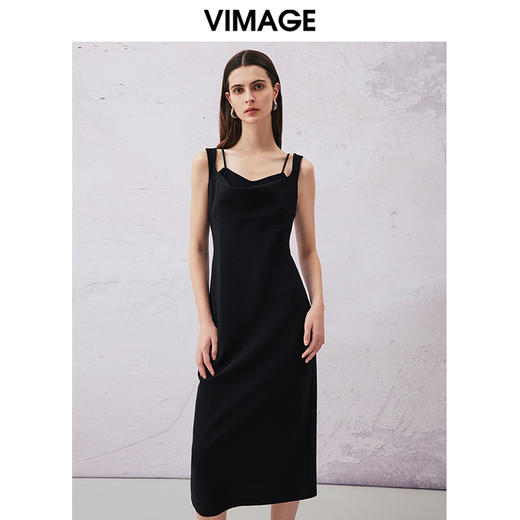 VIMAGE纬漫纪夏季新款显瘦洋气吊带连衣裙V2107709 商品图2