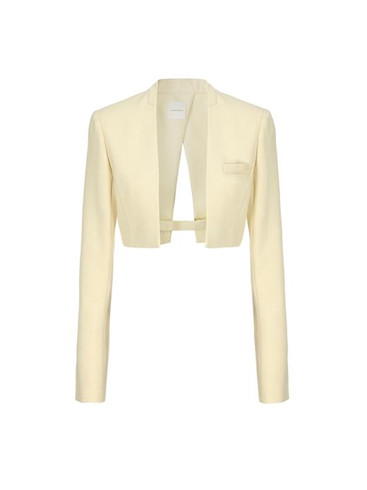 【昨日清晨】后背开叉直身垫肩短款外套 商品图4