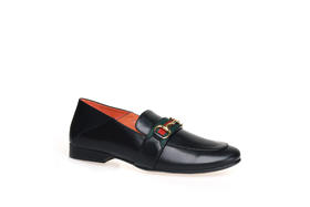 豪麟名鞋奥莱迪嘉女鞋乐福鞋胎牛皮革DJDWA41WS005黑色  原价1660元